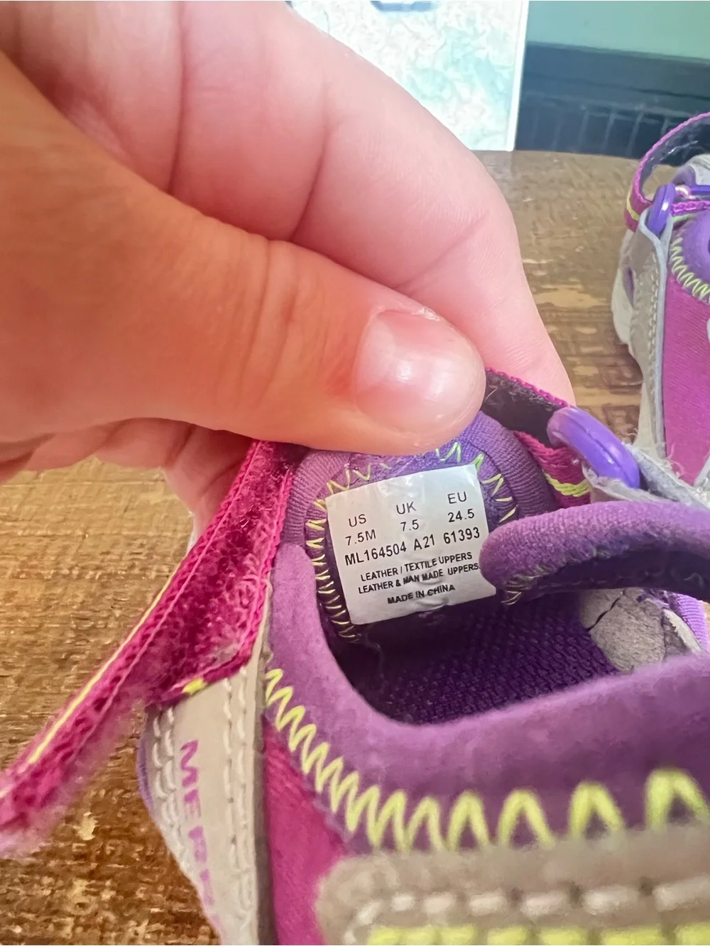 Merrell Kids Purple and Pink Active Sandals with Neon Accents